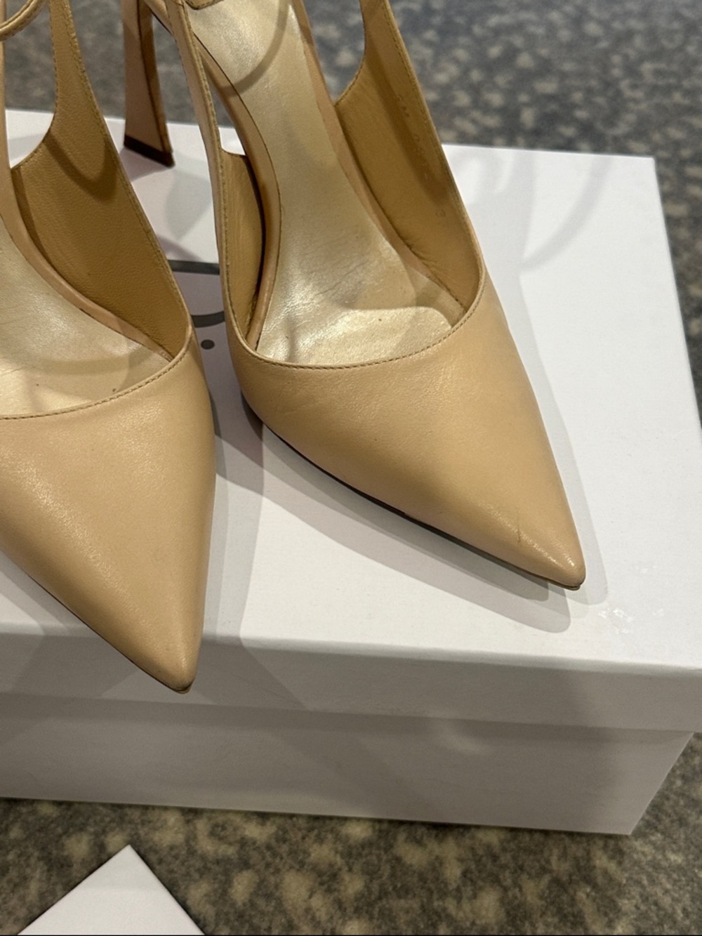 Dior Beige Pointed-Toe Ankle-Strap Pumps SIZE 37 - Picture 4 of 16